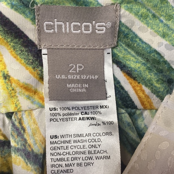 Chico’s tropical v neck dolman sleeve top size 2P - Picture 7 of 7